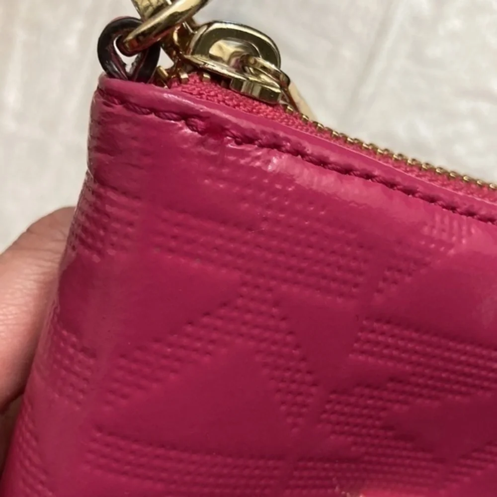 Michael kors pink mk patent leather wristlet wallet